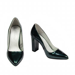 Zapatos elegantes de mujer 1261 charol verde perla