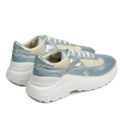 Zapatillas deportivas mujer 6015 azul nácar combinado