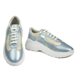 Zapatillas deportivas mujer 6015 azul nácar combinado