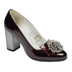 Zapatos elegantes de mujer 1272 charol burdeos