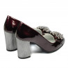 Zapatos elegantes de mujer 1272 charol burdeos