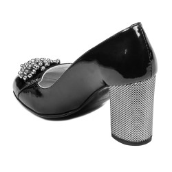 Zapatos elegantes para mujer 1272 charol negro