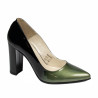 Zapatos elegantes para mujer 1261 charol verde+negro