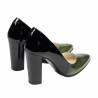 Zapatos elegantes para mujer 1261 charol verde+negro