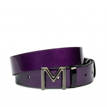 Cinturón mujer 17-2m charol morado+negro