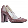Zapatos elegantes de mujer 1261 pitón burdeos