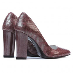 Zapatos elegantes de mujer 1261 pitón burdeos