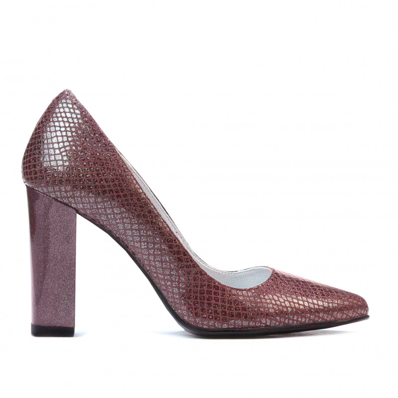 Zapatos elegantes de mujer 1261 pitón burdeos