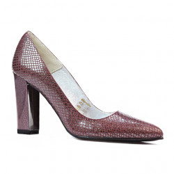 Zapatos elegantes de mujer 1261 pitón burdeos