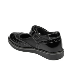Zapatos para niños pequeños 56c charol negro combinado