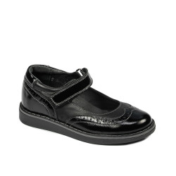 Zapatos para niños pequeños 56c charol negro combinado