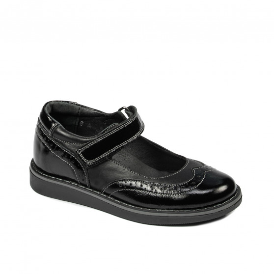 Zapatos para niños pequeños 56c charol negro combinado