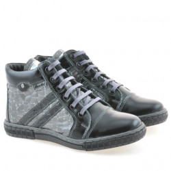 Botas para niños 3213 charol negro+gris