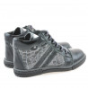 Botas para niños 3213 charol negro+gris
