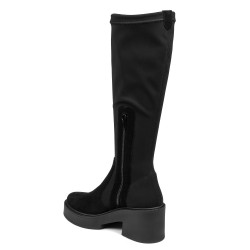 Botas de mujer 3404 cuero negro combinado
