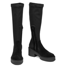 Botas de mujer 3404 cuero negro combinado