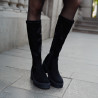 Botas de mujer 3404 cuero negro combinado lifestyle