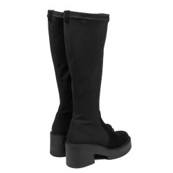 Botas de mujer 3404 cuero negro combinado