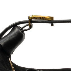 Bolso de mano para mujer 037g gamuza negra
