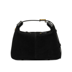 Bolso de mano para mujer 037g gamuza negra