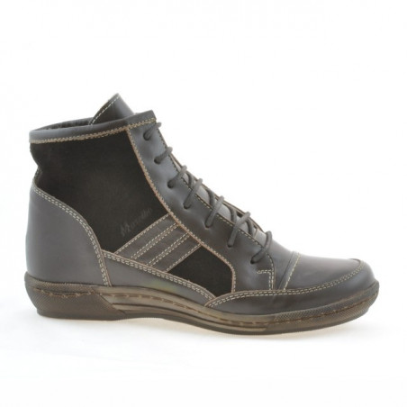 Botines mujer 3227 café combinado