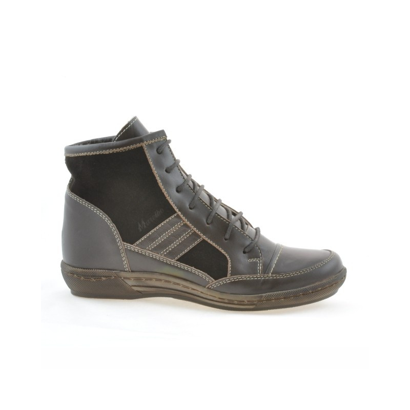 Botines mujer 3227 café combinado