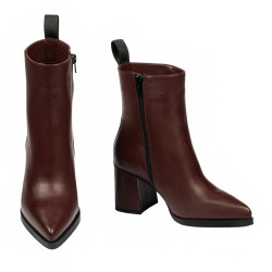 Botines con tacón para mujer 1401 marrón