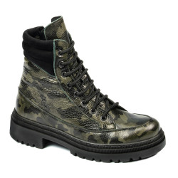 Botines de mujer 3362 caqui camuflaje