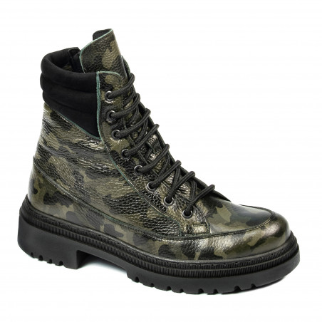 Botines de mujer 3362 caqui camuflaje