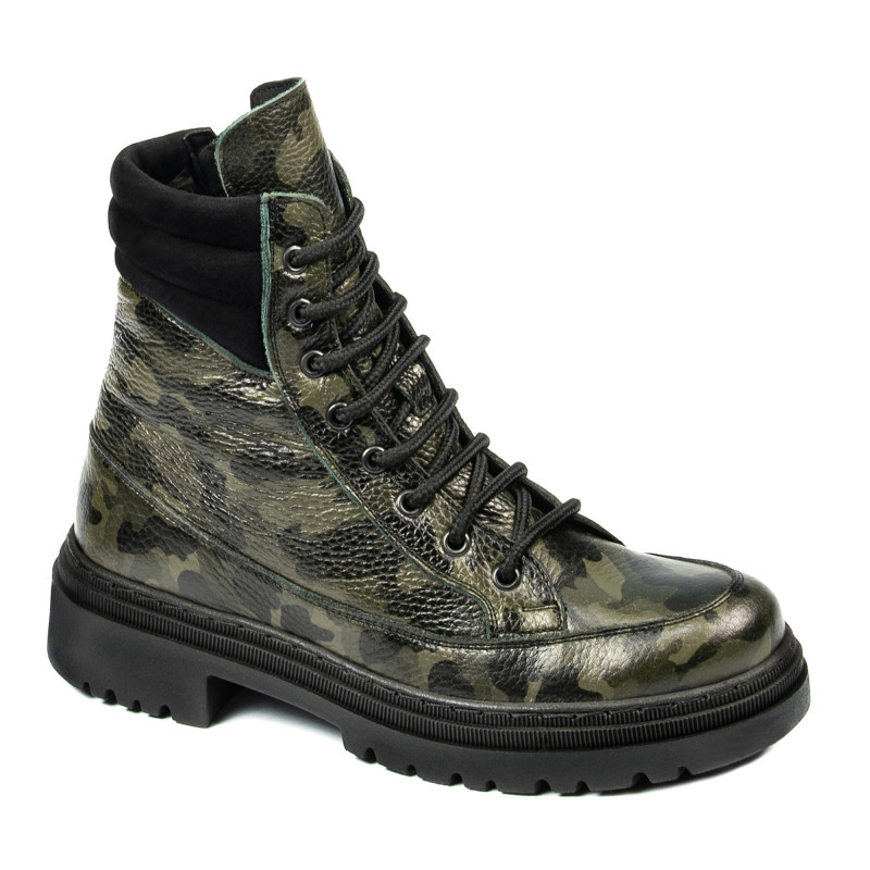 Botines de mujer 3362 caqui camuflaje