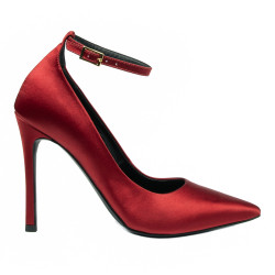 Zapatos elegantes de mujer 1311 satén rojo