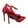 Zapatos elegantes de mujer 1311 satén rojo