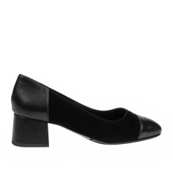 Zapatos elegantes de mujer 1332 negro ante combinado