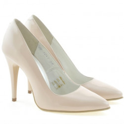 Zapatos elegantes de mujer 1241 charol beige nácar