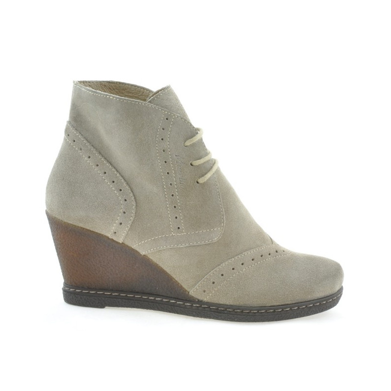 Botines mujer 3230-1 arena velur