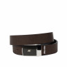 Cinturón de hombre 62b bicolor negro caviar+marrón caviar