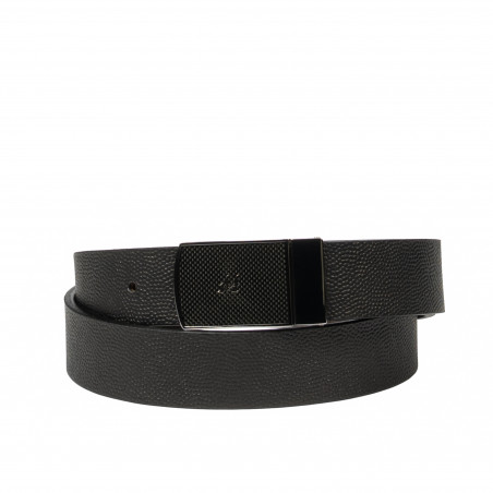 Cinturón de hombre 62b bicolor negro caviar+marrón caviar
