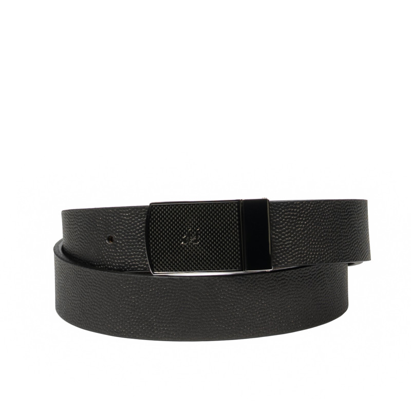 Cinturón de hombre 62b bicolor negro caviar+marrón caviar