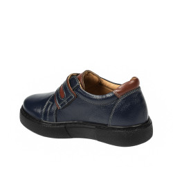 Zapatos para niños 2004-1 índigo+marrón