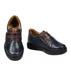 Zapatos para niños 2004-1 índigo+marrón
