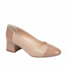 Zapatos elegantes de mujer 1332 charol nude combinado