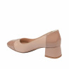 Zapatos elegantes de mujer 1332 charol nude combinado