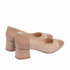Zapatos elegantes de mujer 1332 charol nude combinado