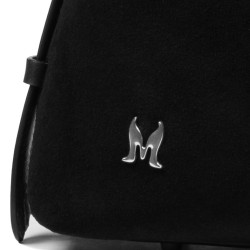 Bolso de mano para mujer 037g 01 gamuza negra