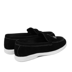 Mocasines de mujer 6082 negro de ante