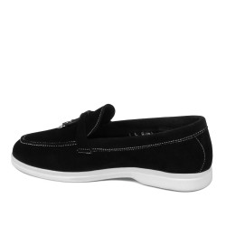 Mocasines de mujer 6082 negro de ante