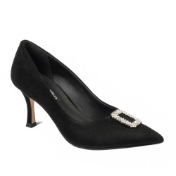 Zapatos elegantes de mujer 1318 negro terciopelo