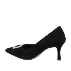 Zapatos elegantes de mujer 1318 negro terciopelo