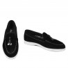 Mocasines de mujer 6082 negro de ante