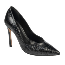 Zapatos elegantes de mujer 1330 croco negro